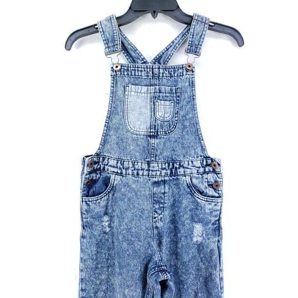 Chillipop Destroyed Overalls Girls Size 12 Acid Wash - Picture 3 of 9
